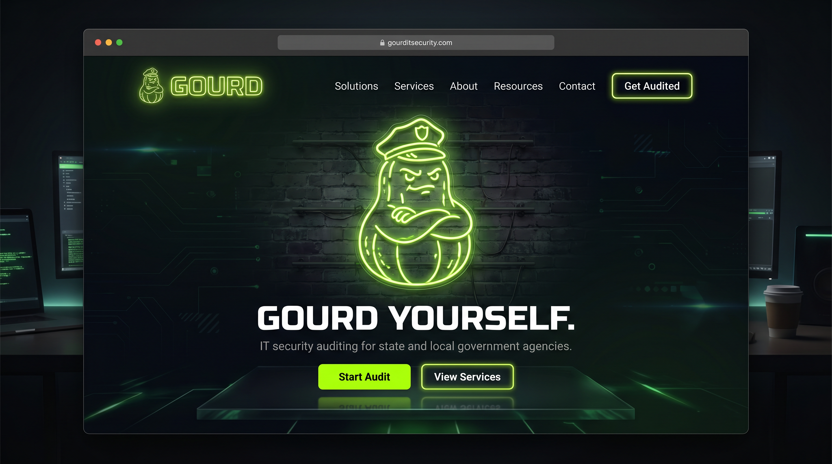 Neon Gordo homepage mockup